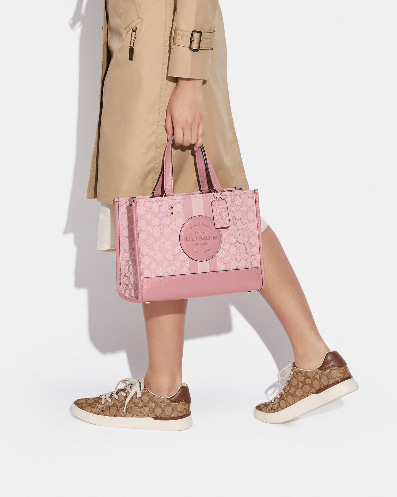 Bolsa coach rosa pastel sale